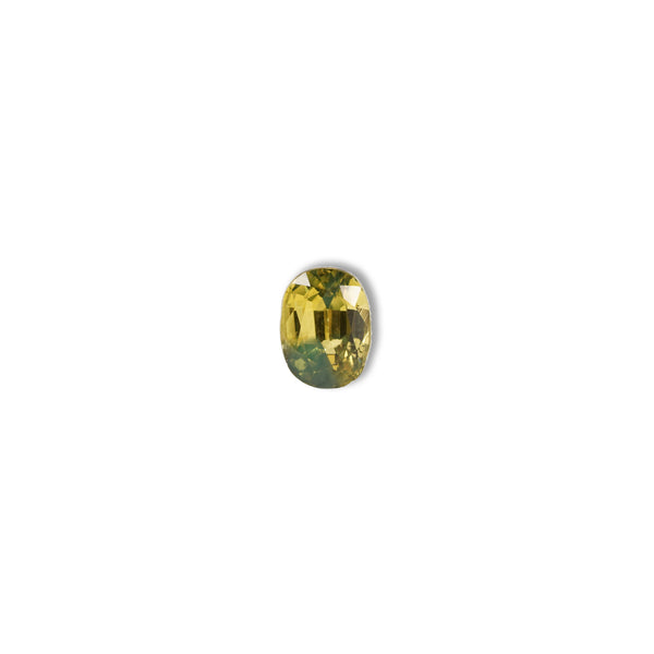 Australian Yellow 1.05CT Oval cut sapphire face-up view — Ruhuna Gemstones