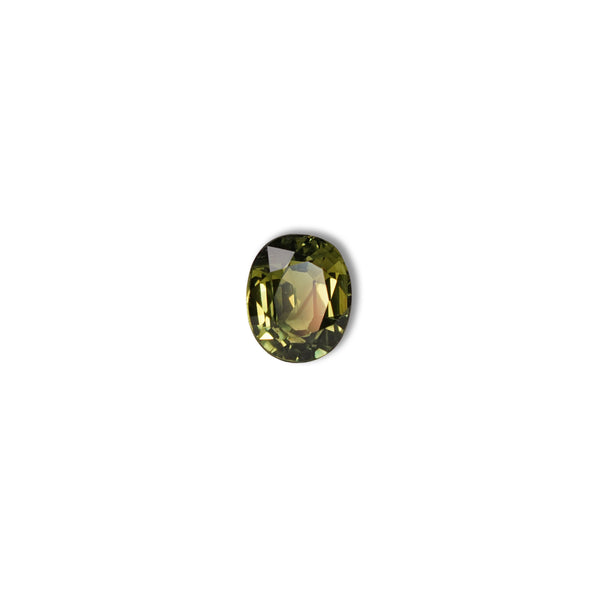 Australian green sapphire 2.10ct oval — saturated green colour zoning at angle — Ruhuna Gemstones