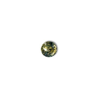 0.90ct Australian parti sapphire round — bright yellow-green body with teal crown accent, face-up — Ruhuna Gemstones
