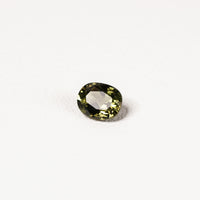 1.70ct Australian parti sapphire oval — deep olive to forest green, face-up view — Ruhuna Gemstones