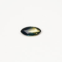 Australian Teal 1.1CT Marquise cut sapphire top-down view — Ruhuna Gemstones