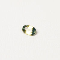 Australian Teal 0.95CT Cushion cut sapphire top-down view — Ruhuna Gemstones