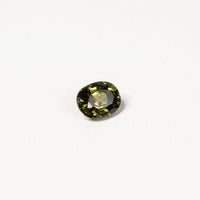 1.70ct Australian parti sapphire oval — deep olive to forest green, face-up view — Ruhuna Gemstones