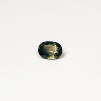 Australian Teal 1.45CT Oval cut sapphire top-down view — Ruhuna Gemstones