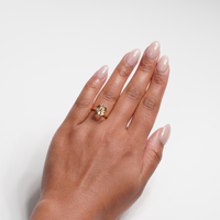 3.64 carat cushion cut yellow tourmaline ring