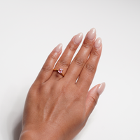 1.1 carat cushion cut pink sapphire ring