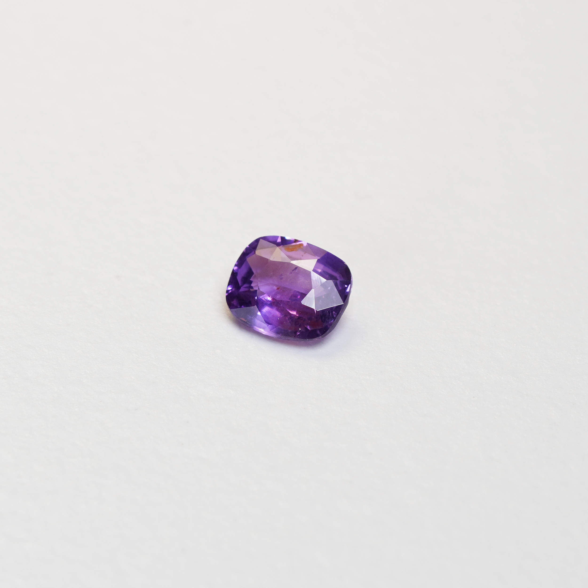 1.19 carat cushion cut purple sapphire
