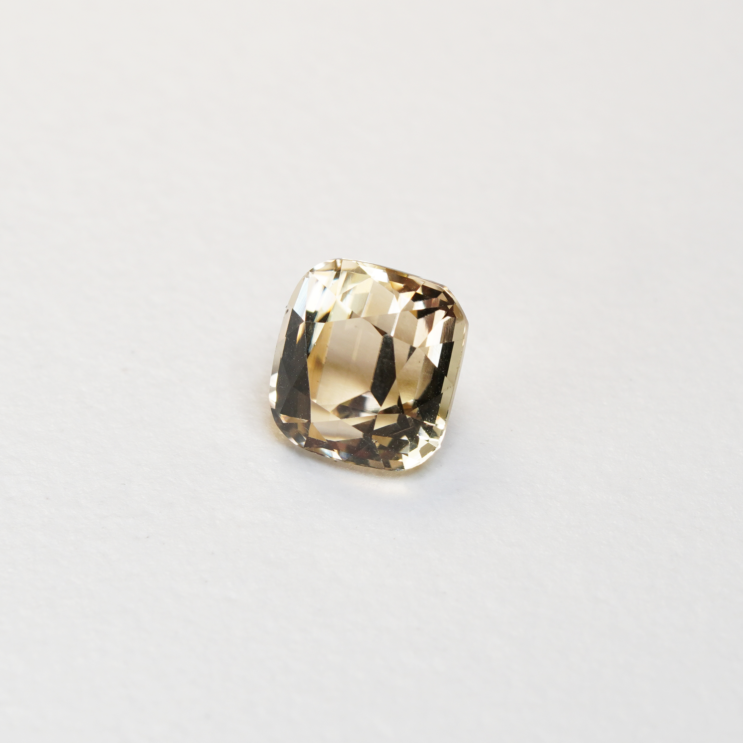 3.64 carat cushion cut yellow tourmaline
