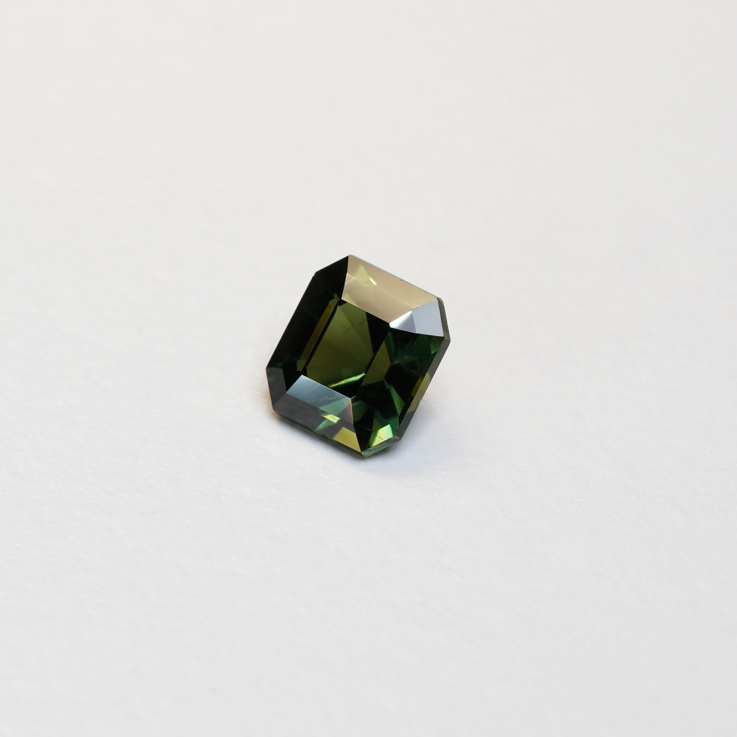 2.60 carat square cut ceylon green sapphire