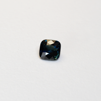 2.11 carat cushion cut teal parti sapphire with green and blue