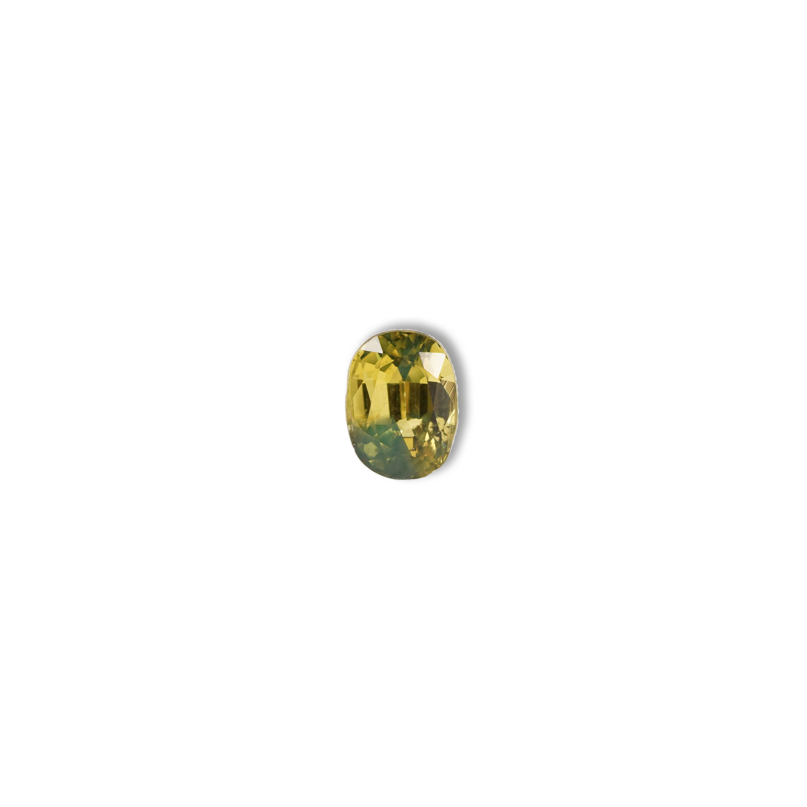 Australian Yellow 1.05CT Oval cut sapphire face-up view — Ruhuna Gemstones