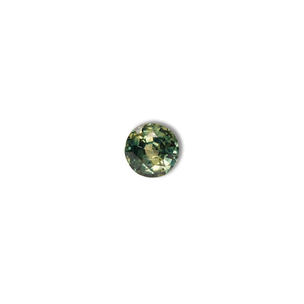 Australian parti sapphire 1.25ct — teal and yellow-green zoning visible at angle — Ruhuna Gemstones