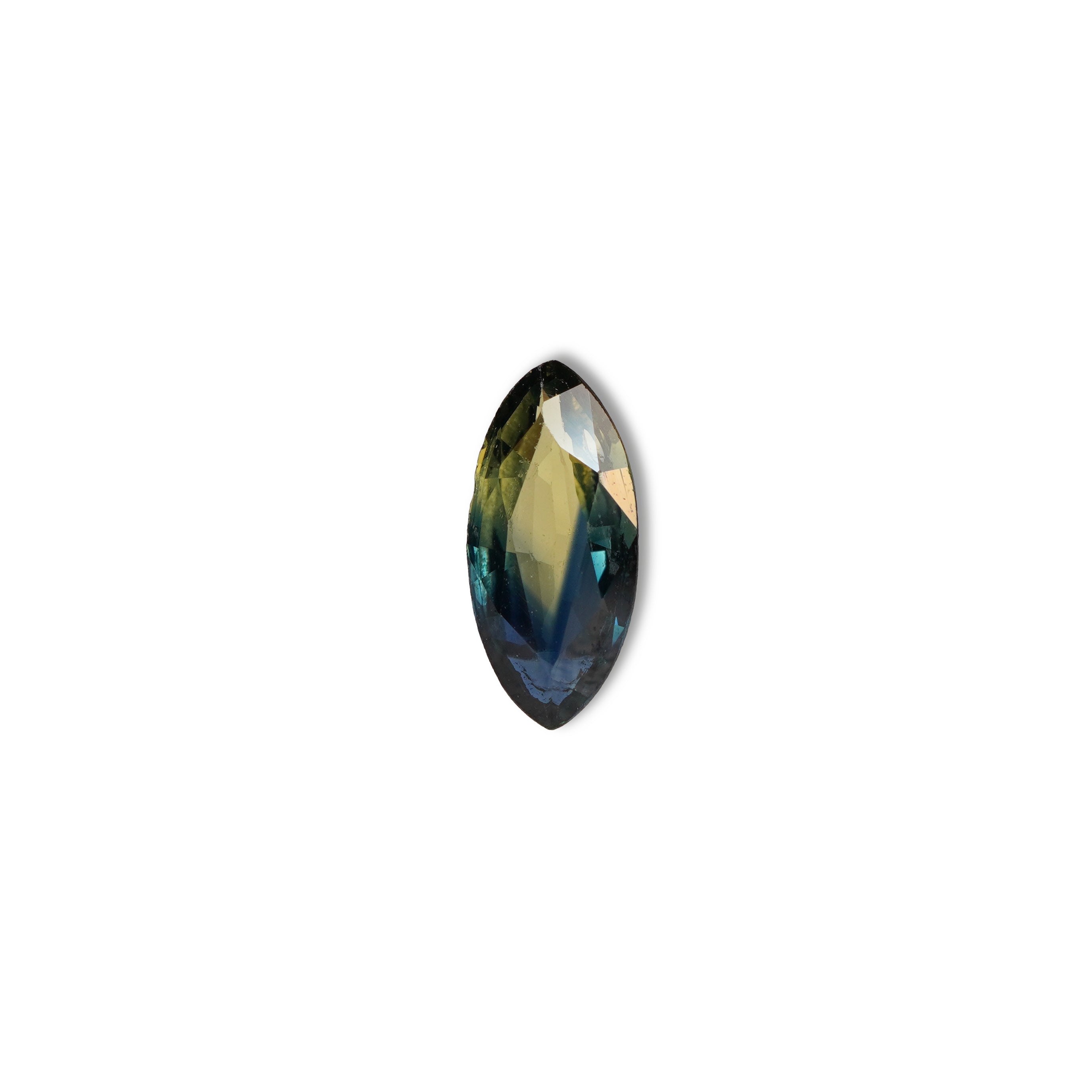 Australian Teal 1.1CT Marquise cut sapphire face-up view — Ruhuna Gemstones