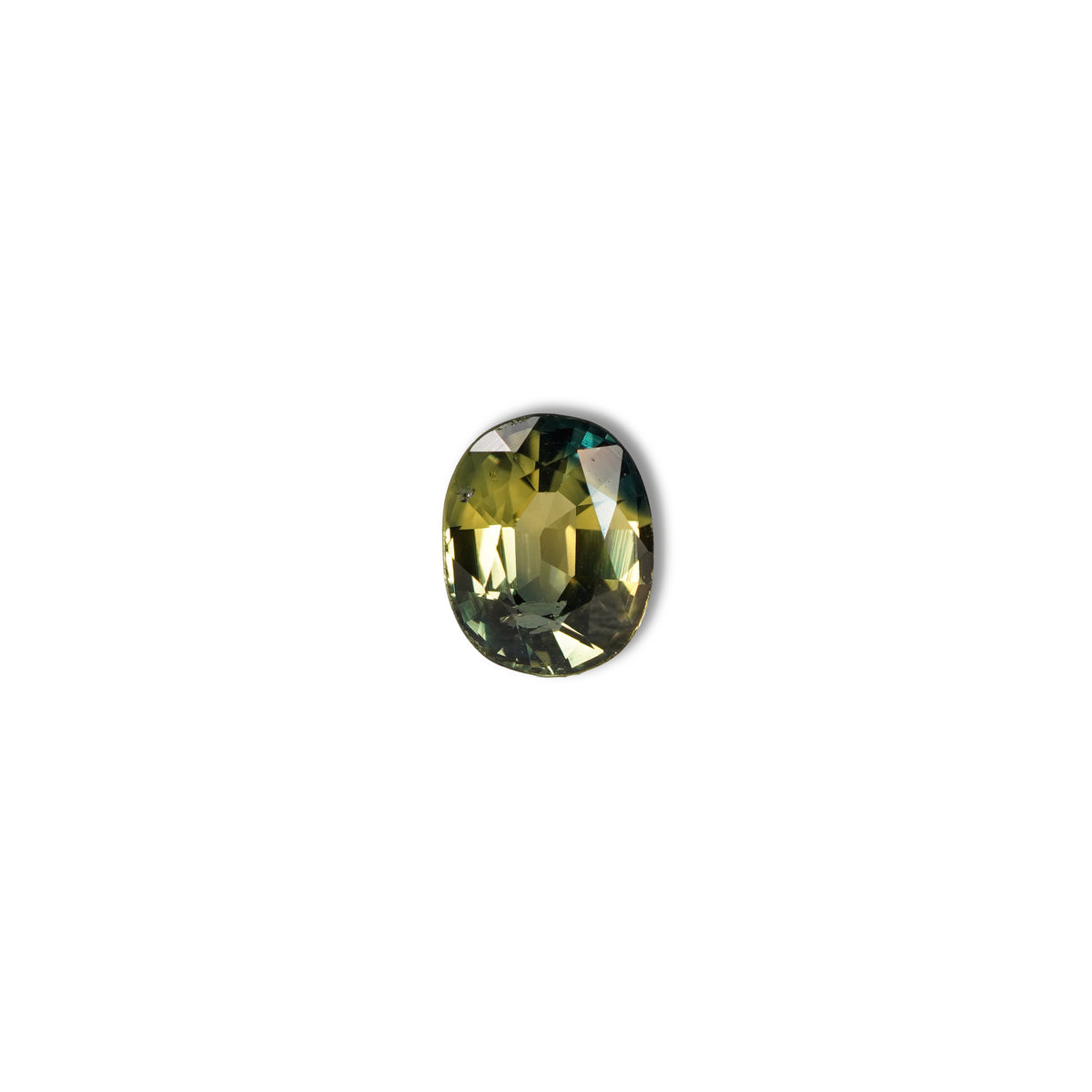 Australian Teal 1.55CT Oval cut sapphire face-up view — Ruhuna Gemstones