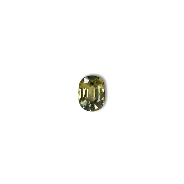 Australian Yellow 1CT Oval cut sapphire face-up view — Ruhuna Gemstones