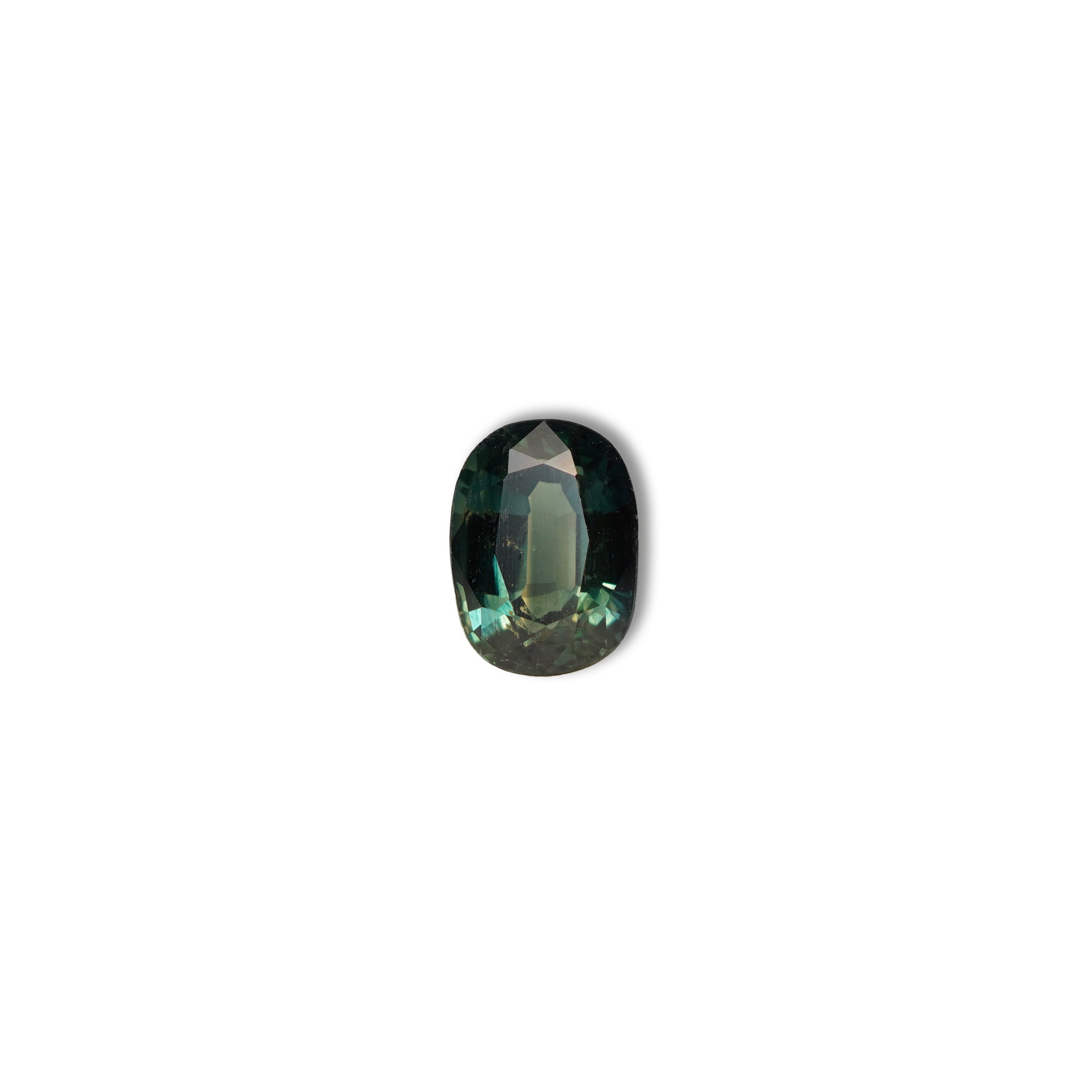 Australian Teal 1.15CT Oval cut sapphire face-up view — Ruhuna Gemstones