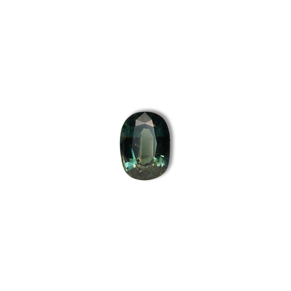 Australian Teal 1.15CT Oval cut sapphire face-up view — Ruhuna Gemstones