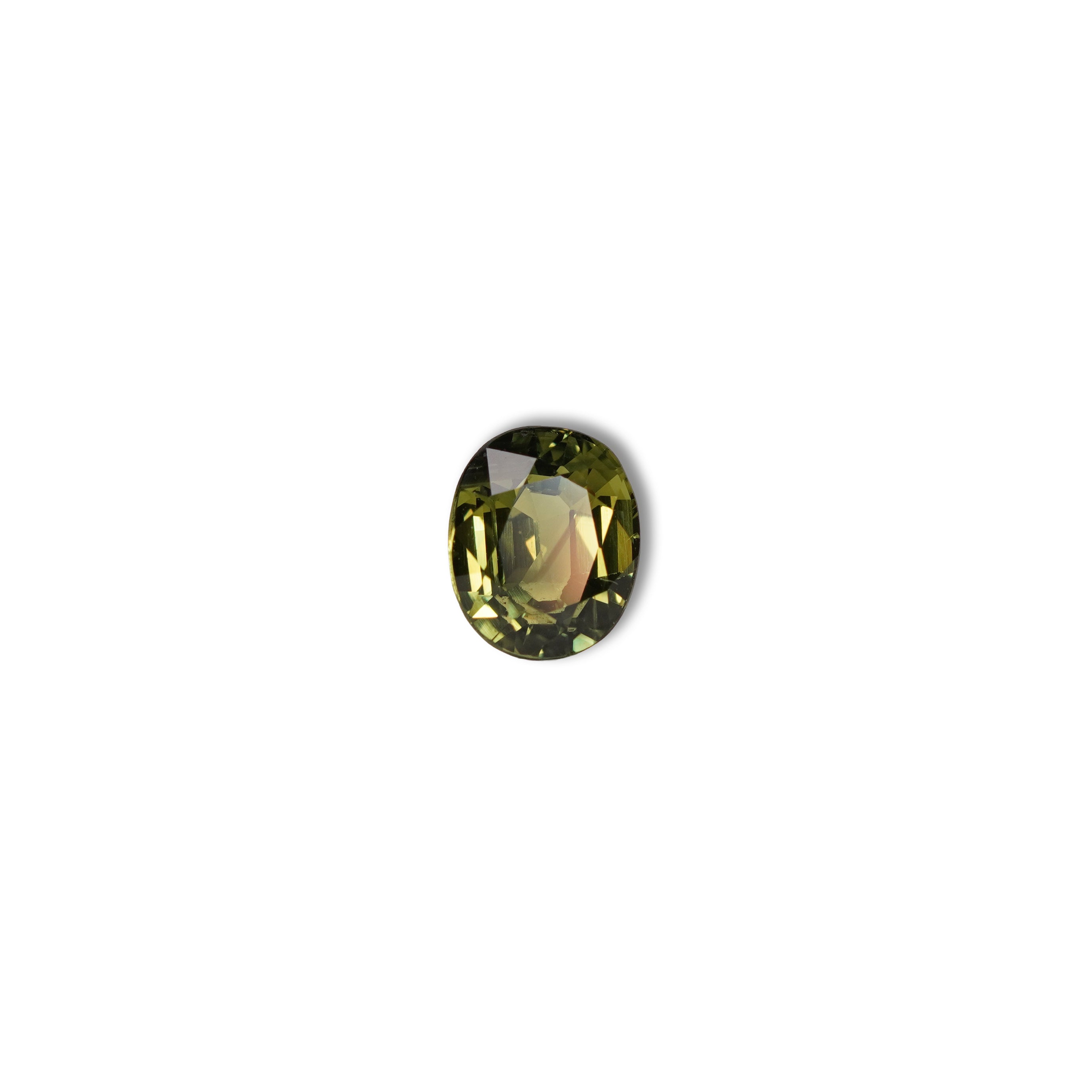 Australian green sapphire 2.10ct oval — saturated green colour zoning at angle — Ruhuna Gemstones