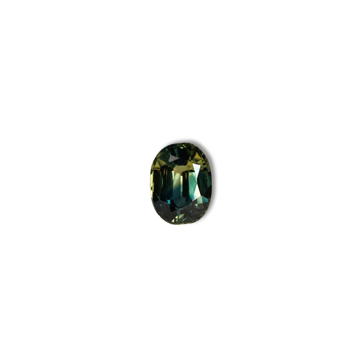 Australian Teal 1.95CT Oval cut sapphire face-up view — Ruhuna Gemstones