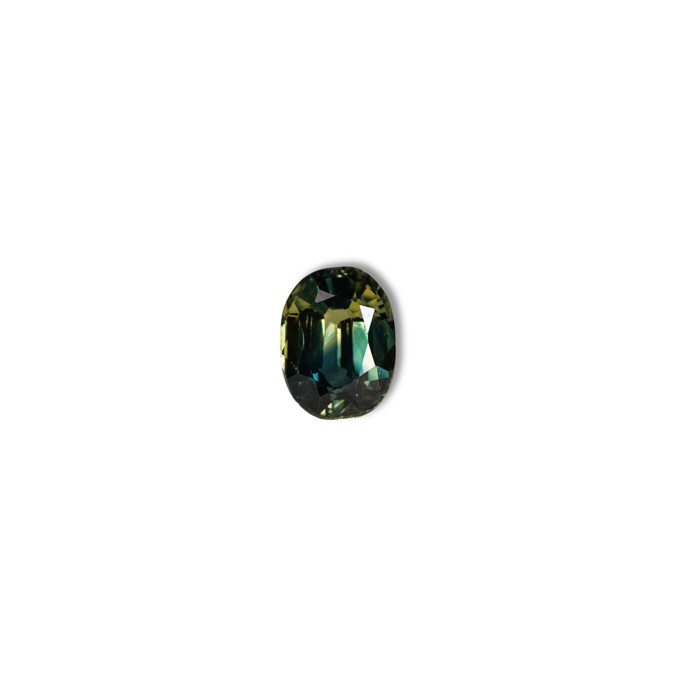 Australian Teal 1.95CT Oval cut sapphire face-up view — Ruhuna Gemstones