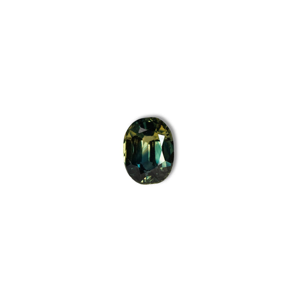 Australian Teal 1.95CT Oval cut sapphire face-up view — Ruhuna Gemstones