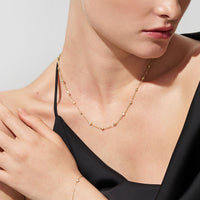 Australian Yellow 0.6CT Talira sapphire necklace close-up detail — Ruhuna Gemstones