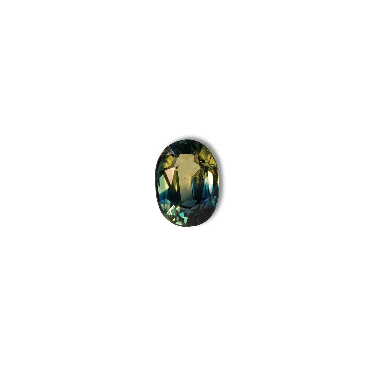 Australian Teal 1.45CT Oval cut sapphire face-up view — Ruhuna Gemstones