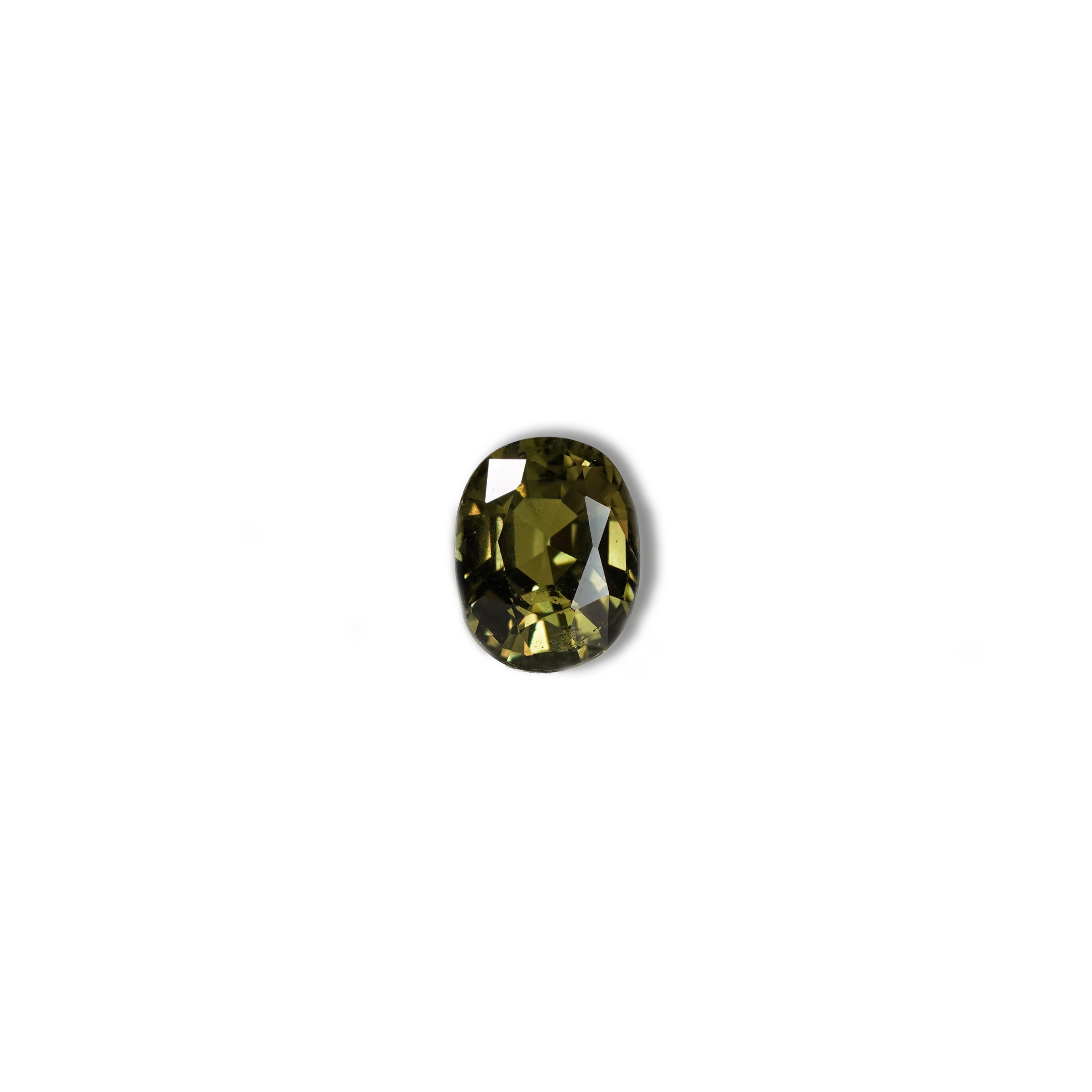 1.70ct Australian parti sapphire oval — deep olive to forest green, face-up view — Ruhuna Gemstones