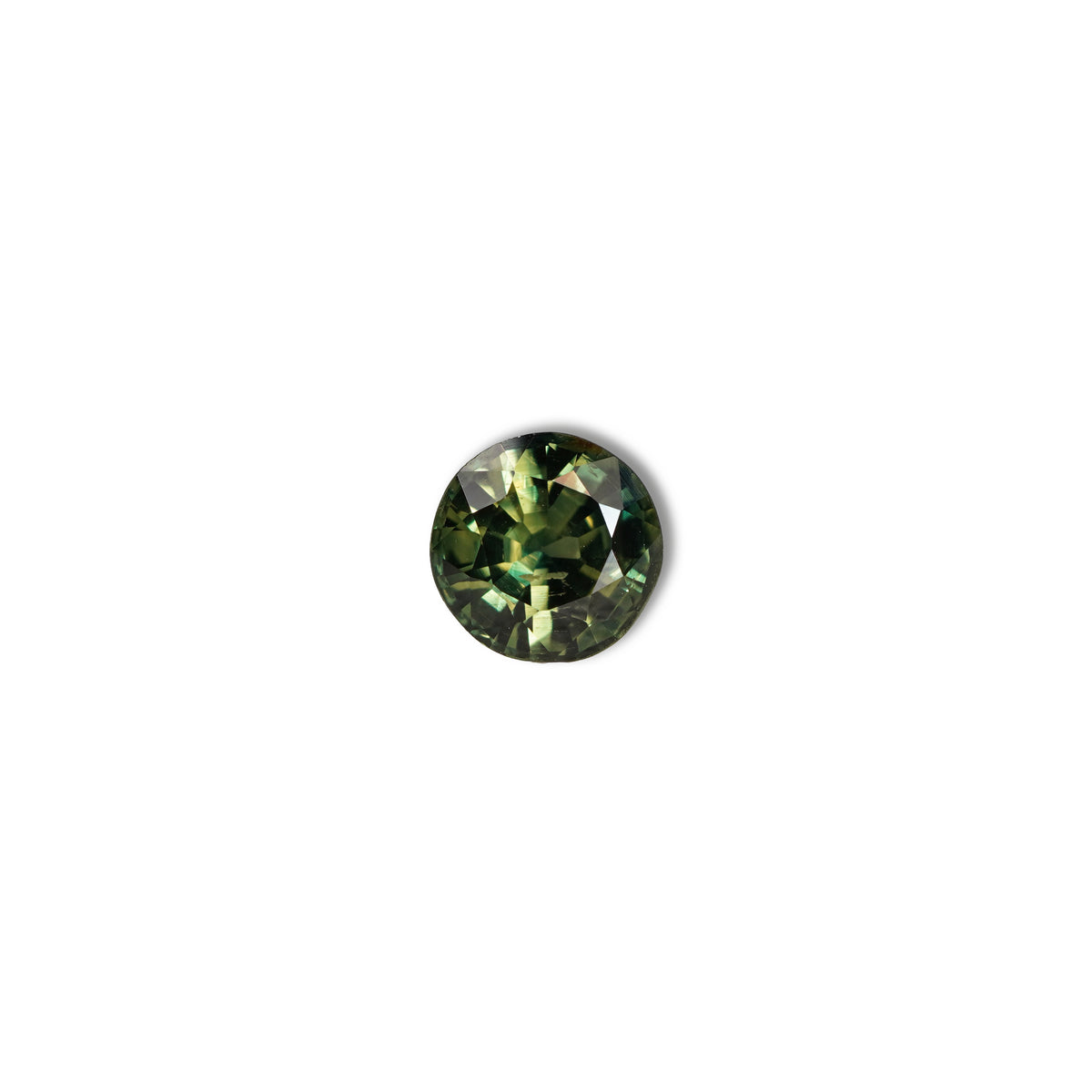 Australian 1.35CT Round cut sapphire face-up view — Ruhuna Gemstones
