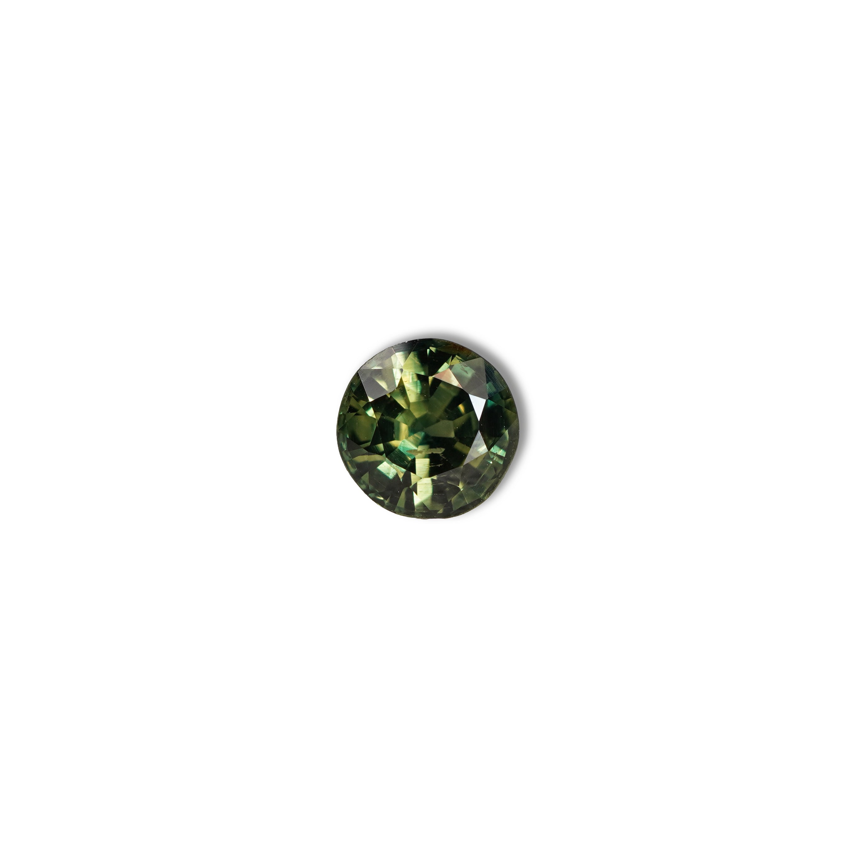 Australian 1.35CT Round cut sapphire face-up view — Ruhuna Gemstones