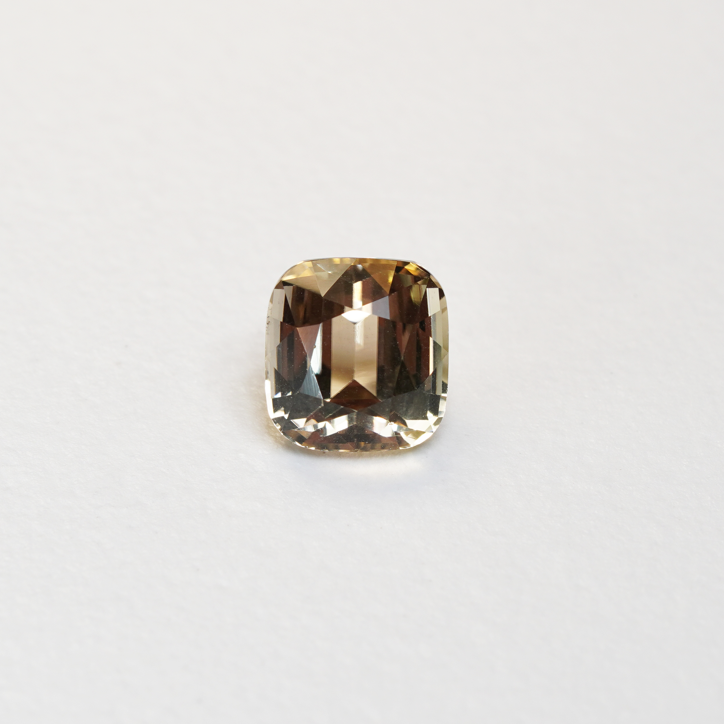 3.64 carat cushion cut yellow tourmaline