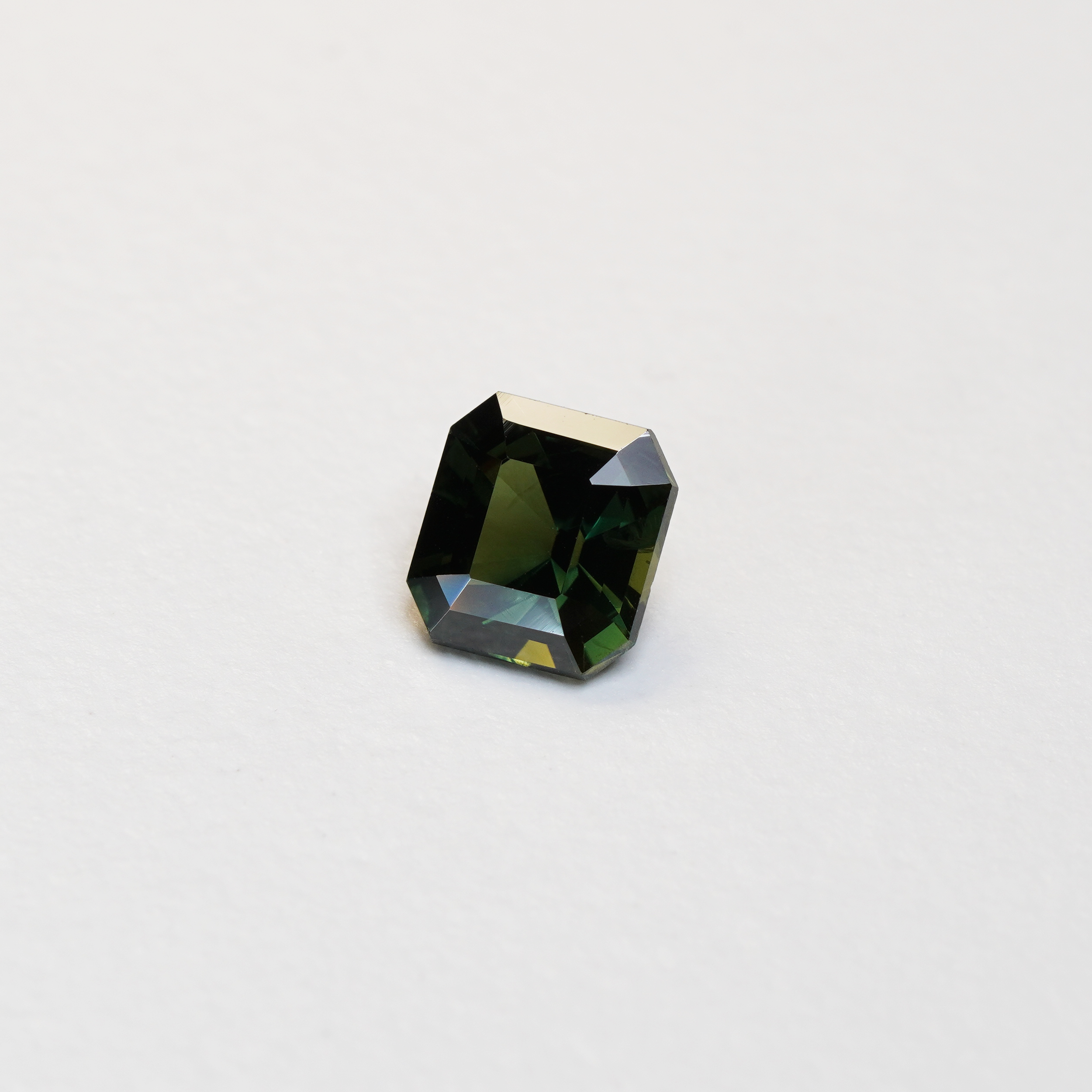 2.60 carat square cut ceylon green sapphire