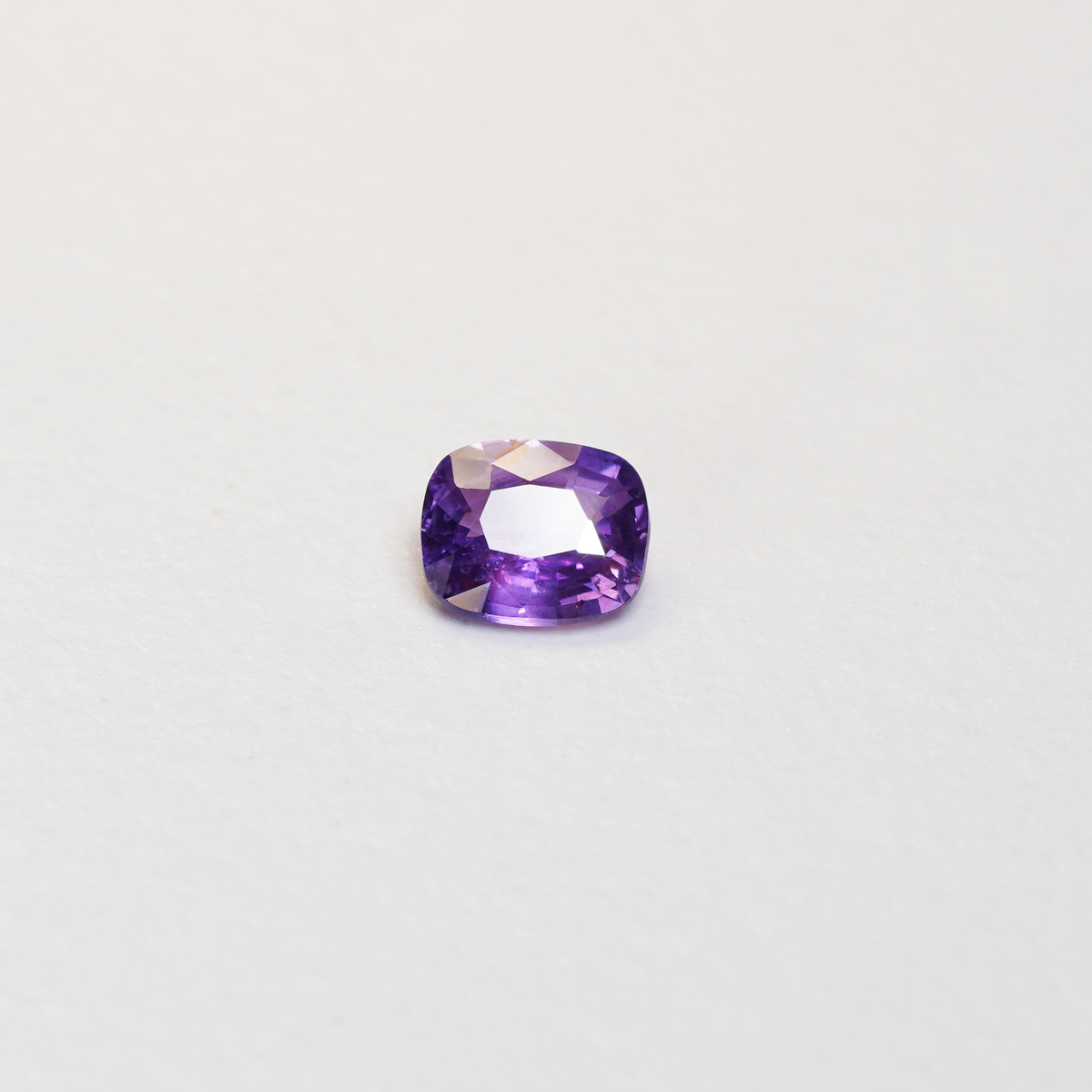 1.19 carat cushion cut purple sapphire