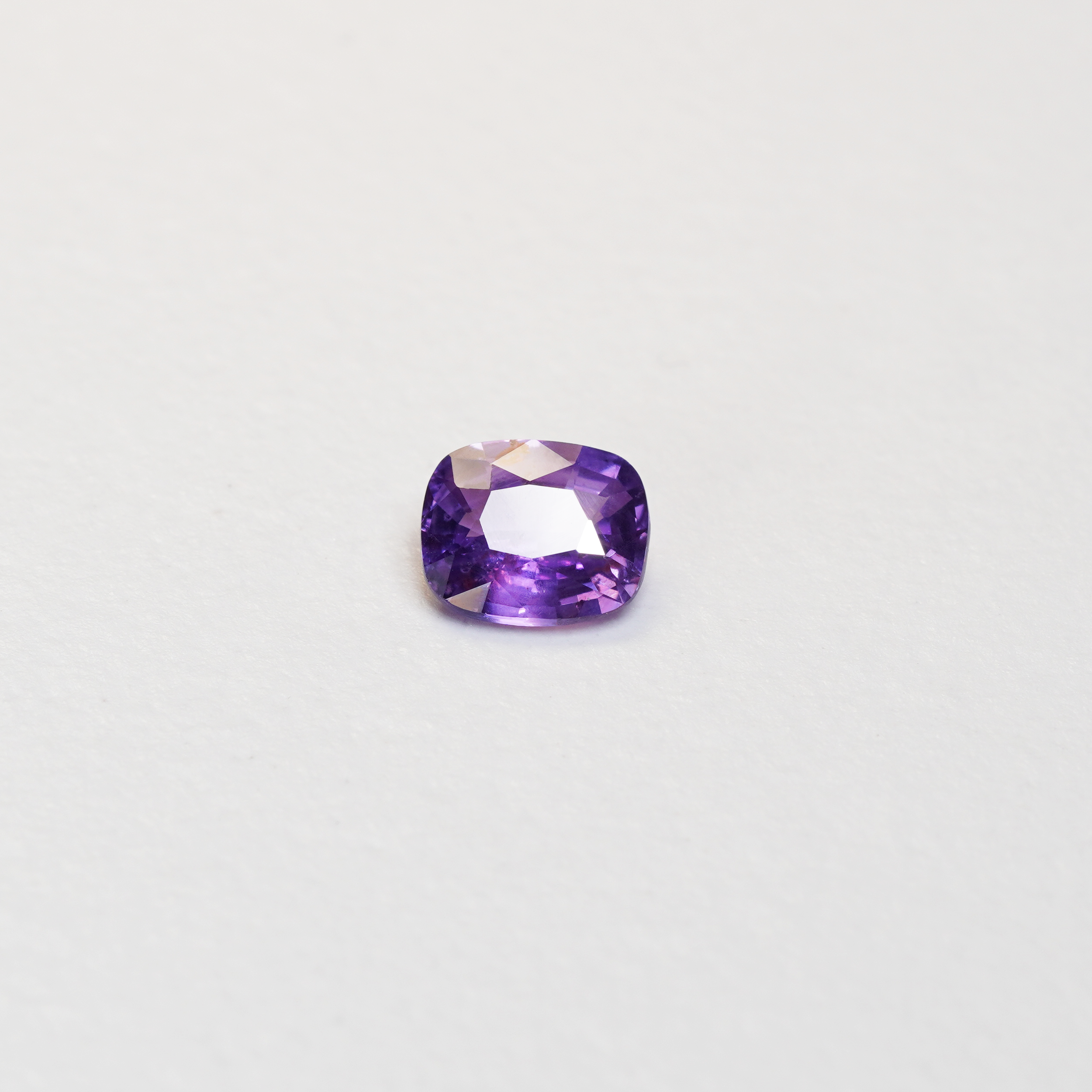 1.19 carat cushion cut purple sapphire