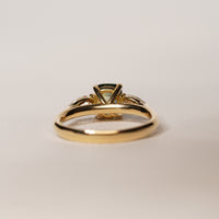 Madagascar 1.55CT Ella 1.55Ct Teal Sapphire Trilogy Ring engagement ring detail view — Ruhuna Gemstones