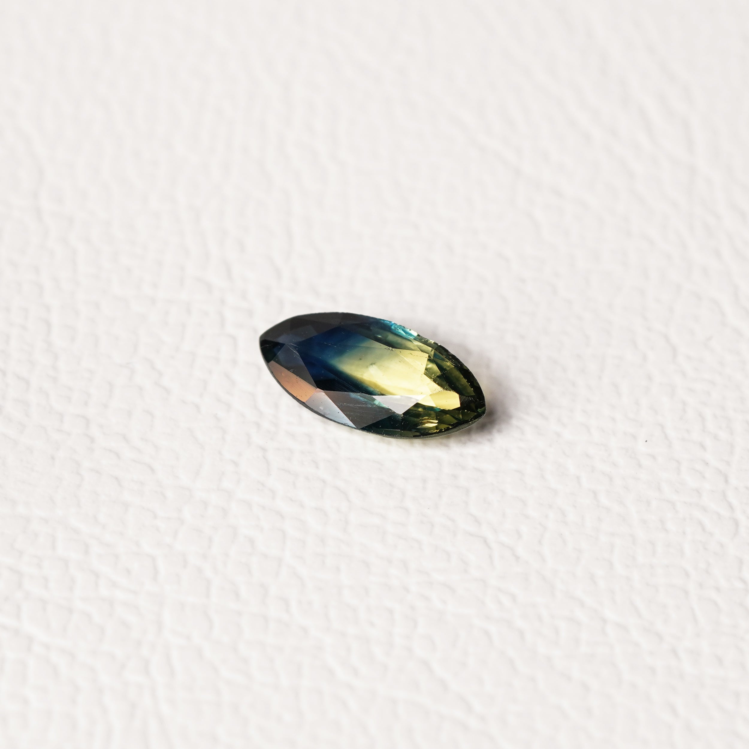 Australian Teal 1.1CT Marquise cut sapphire side profile — Ruhuna Gemstones