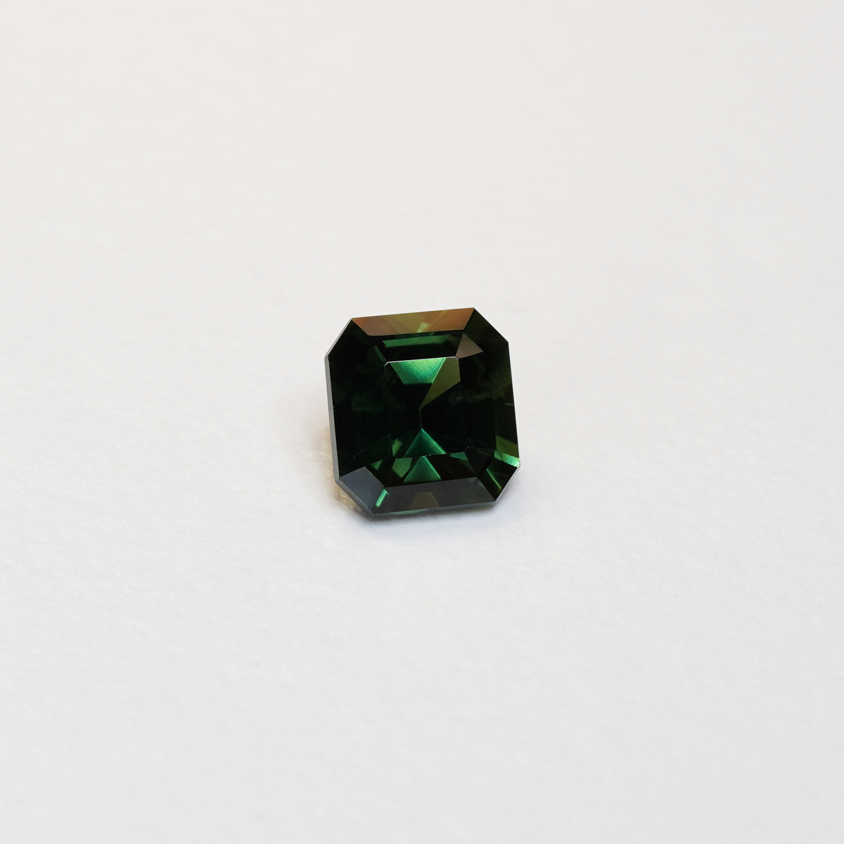 2.60 carat square cut ceylon green sapphire
