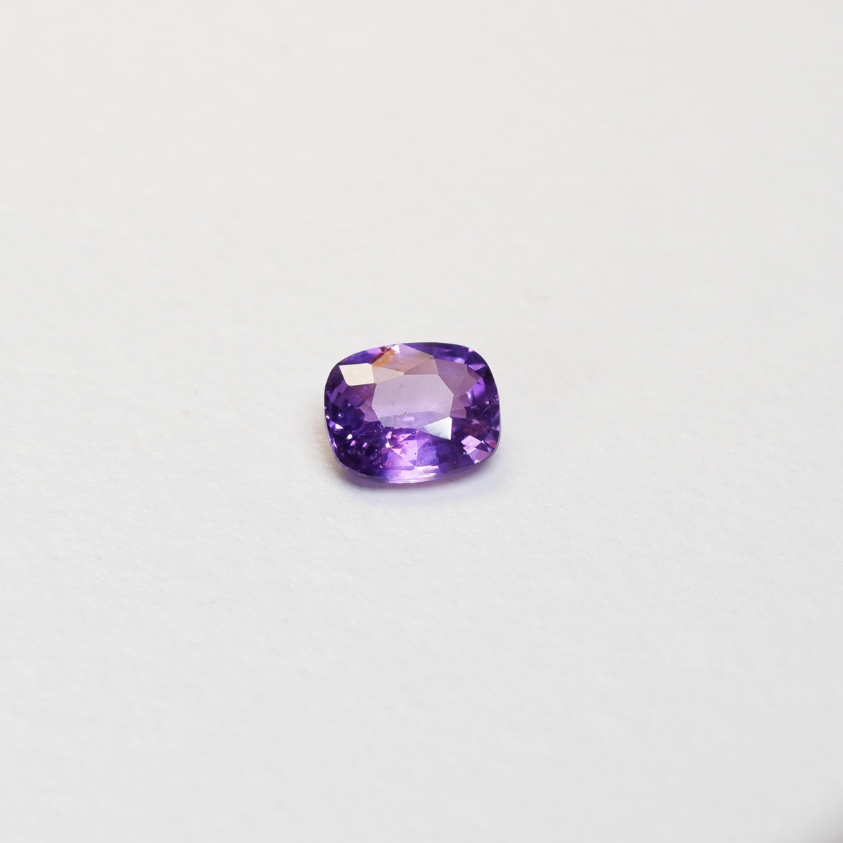 1.19 carat cushion cut purple sapphire