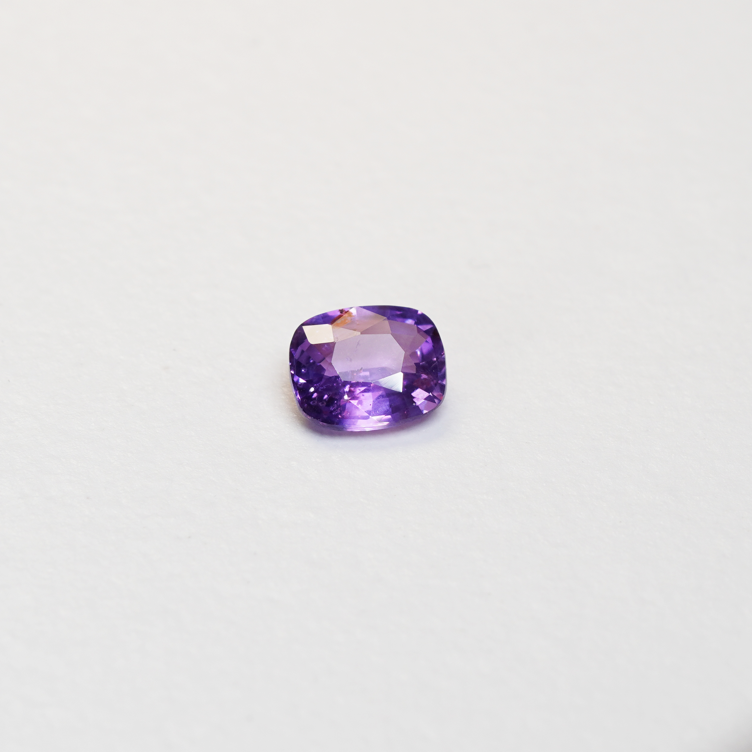 1.19 carat cushion cut purple sapphire