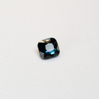 2.11 carat cushion cut teal parti sapphire with green and blue