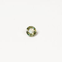 0.95ct Australian parti sapphire round — yellow-green body with vivid teal-blue line through stone — Ruhuna Gemstones