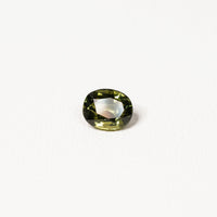 Australian green sapphire 2.10ct oval — saturated green colour zoning at angle — Ruhuna Gemstones