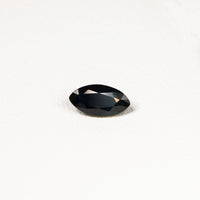 1.95ct Australian parti sapphire marquise — deep inky teal face-up with gold flash, face-up view — Ruhuna Gemstones