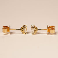 Australian Yellow 0.30CT Varya Diamond Studs top-down view — Ruhuna Gemstones