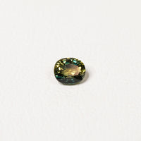 Australian Teal 1.35CT Oval cut sapphire top-down view — Ruhuna Gemstones