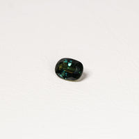 Australian Teal 1.15CT Oval cut sapphire side profile — Ruhuna Gemstones