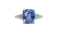 Ceylon Blue 2.08CT Ella Trilogy 2.08Ct engagement ring detail view — Ruhuna Gemstones