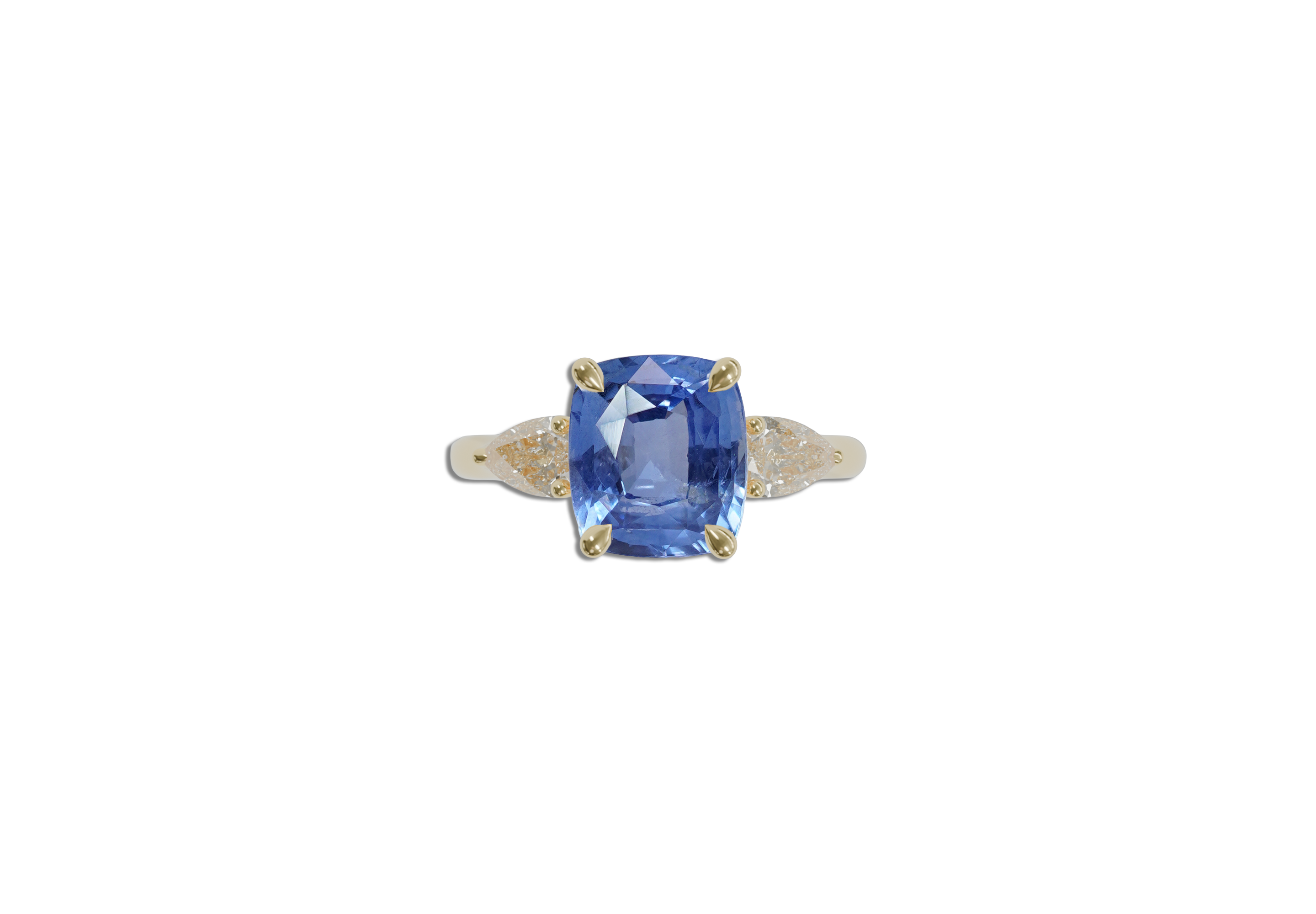 Ceylon Blue 2.08CT Ella Trilogy 2.08Ct engagement ring — Ruhuna Gemstones