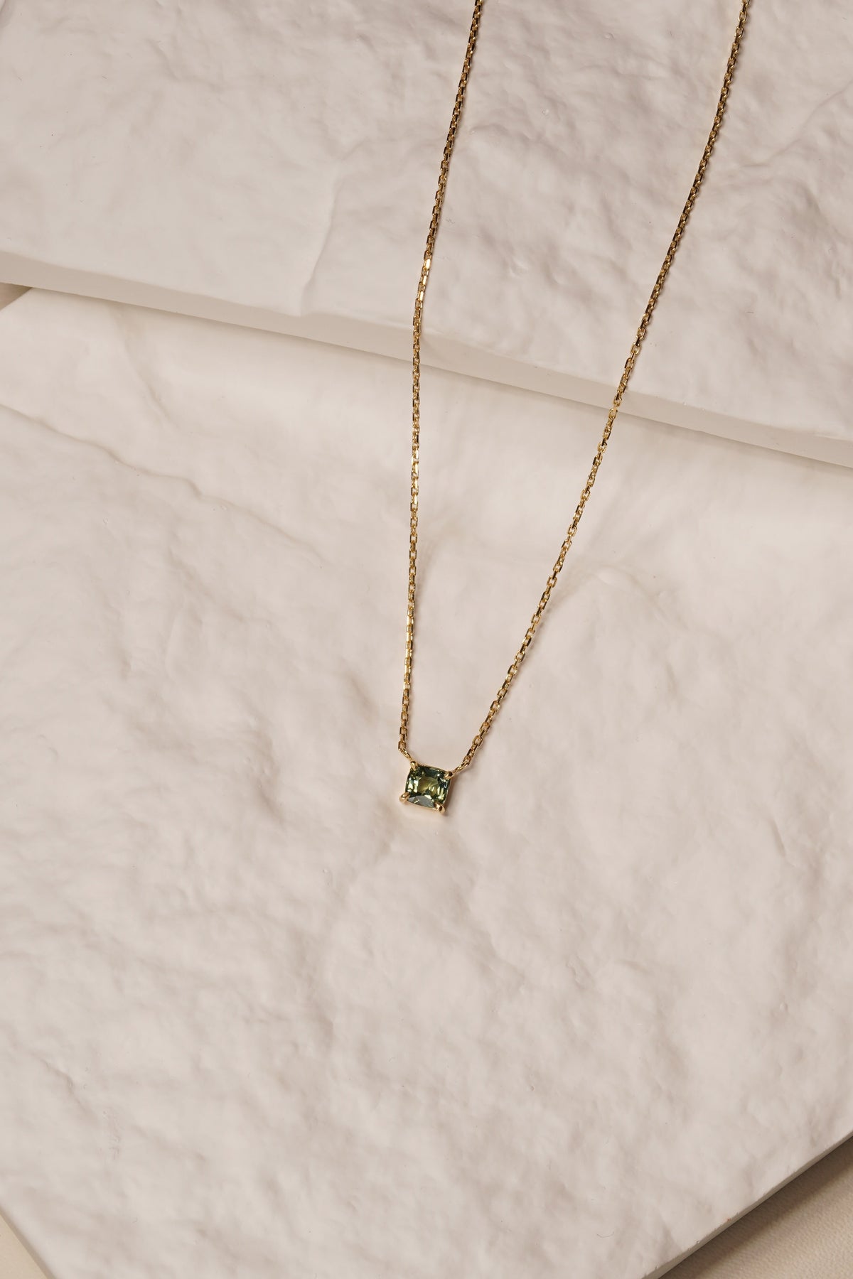 Madagascar Teal 1CT Ella Gemset Integrated - 1Ct Square Sapphire Necklace engagement ring hand view — Ruhuna Gemstones