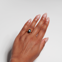 3.06 carat emerald cut teal parti sapphire ring with blue and green